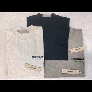 Essentials Kids Short Sleeve Tees - Light Gray, Navy, Heather Gray
